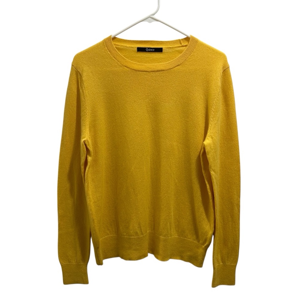 Quince XL Women's Mongolian Cashmere Crewneck Sweater Bright Yellow